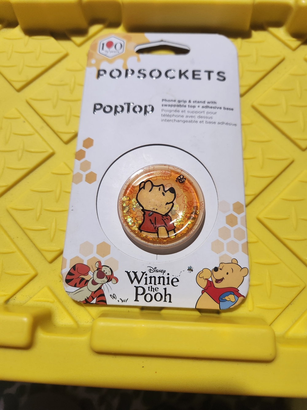 PopSocket PopTop Winnie the Pooh Yellow Orange Glitter Phone Grip